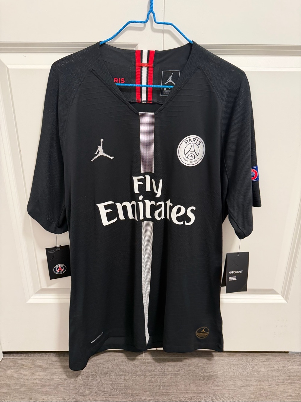 Nike Jordan x PSG Men' Black Fly Emirates Soccer Jersey Mbappe